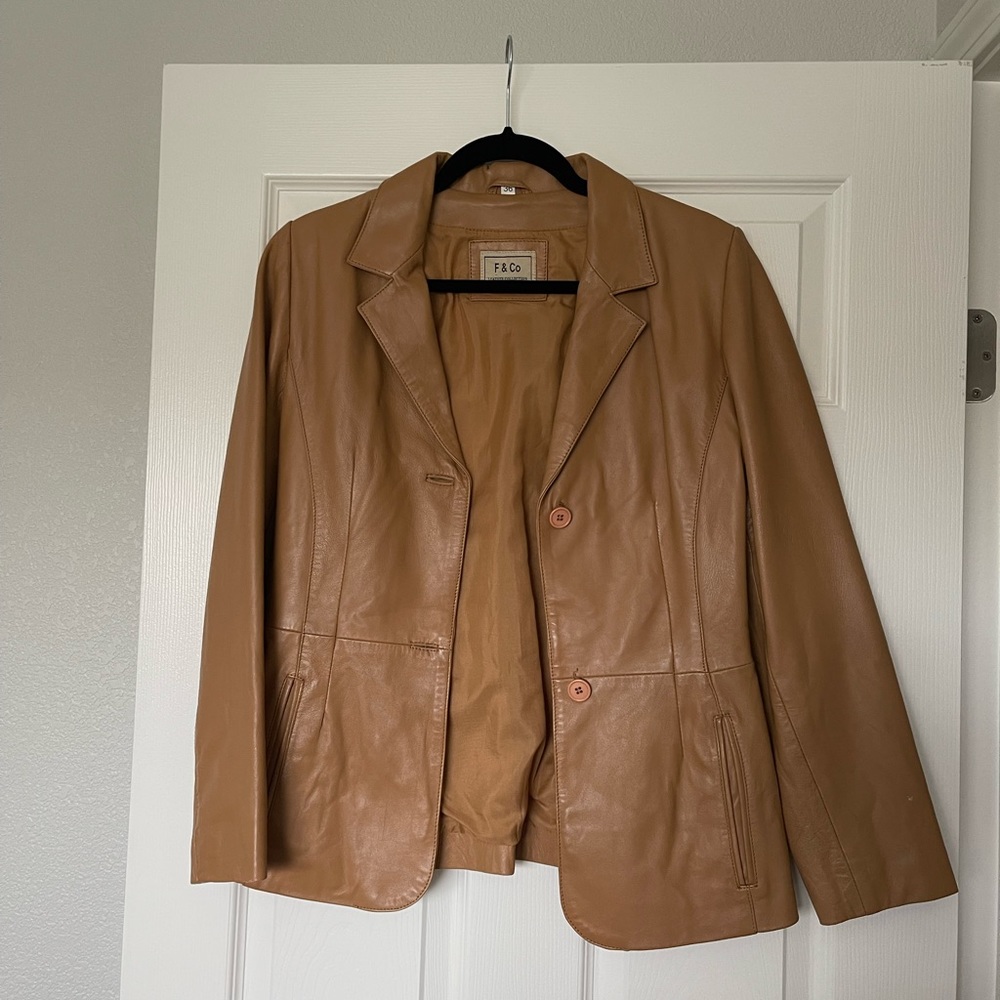 Leather Camel Colored Jacket